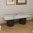 Upholstered Bench With Black Chunky Legs Boucle Contemporary Style Bed-End Bench For Bedroom Living Room - Light Gray - Furniture Home Direct