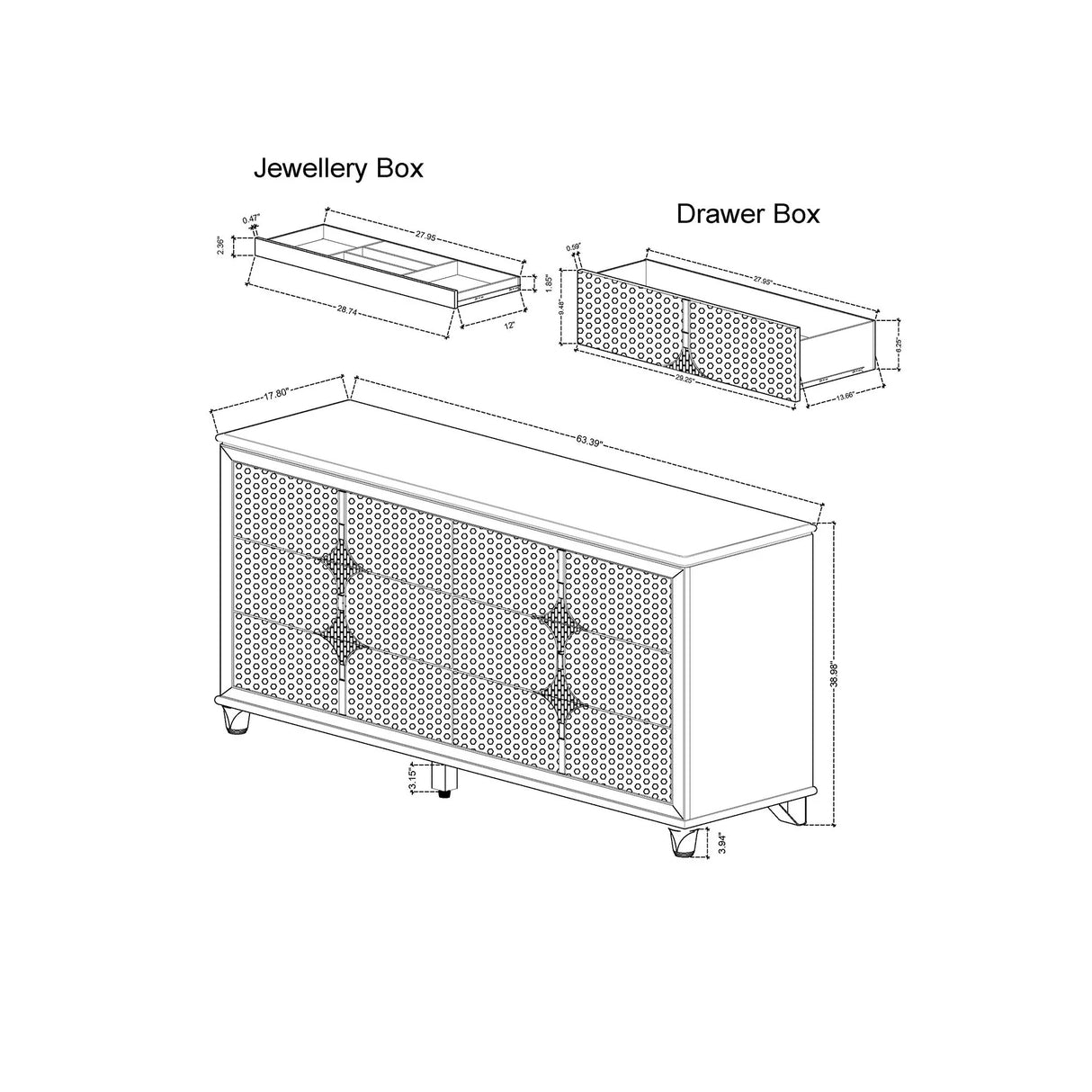 Uriuni - Dresser - Gold / White - Furniture Home Direct