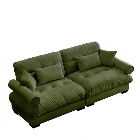 Modern Oversize Sofa With Cloud Like Comfort, Featuring Waist And Throw Pillows - Furniture Home Direct