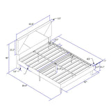 Upholstered Platform Bed Frame With Headboard, Wood Slat Support - Furniture Home Direct