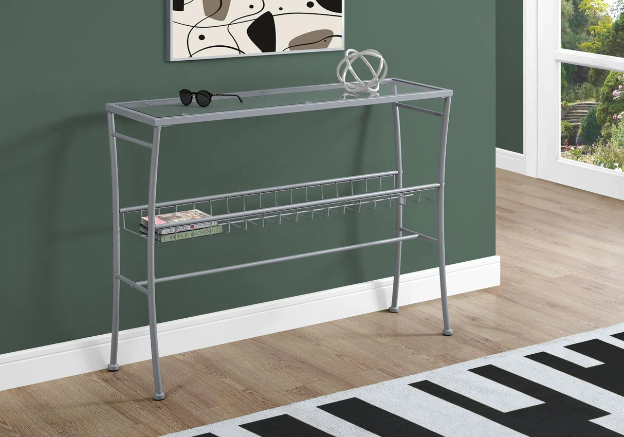 Accent Console Table For Entryway, Contemporary & Modern - Silver - Furniture Home Direct