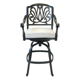 Round 41.97" Long Bar Height Dining Set With Cushions - Furniture Home Direct