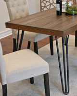 Dining Set Rubberwood Table With Upholstered Chairs Brown - Furniture Home Direct