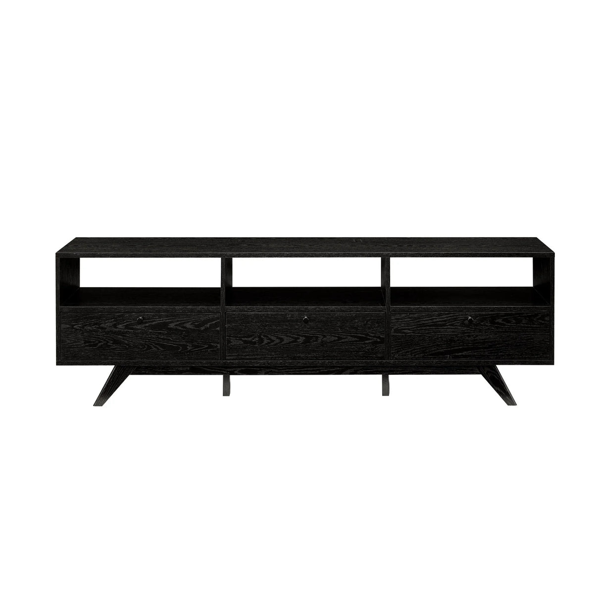 Modern Scandi 3 Door Low Profile TV Stand For TVs Up To 80" - Furniture Home Direct