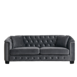 Living Room Set with 2 Sofas - Velvet Grey - Furniture Home Direct