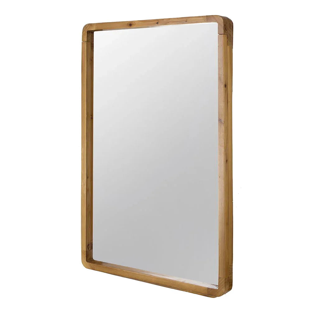 Rectangle Wood Mirror, Farmhouse Wall Decor For Living Room Bedroom Entryway - Brown - Furniture Home Direct