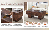 Coffee Table Solid Wood Long Rectangular Dark Walnut - Furniture Home Direct