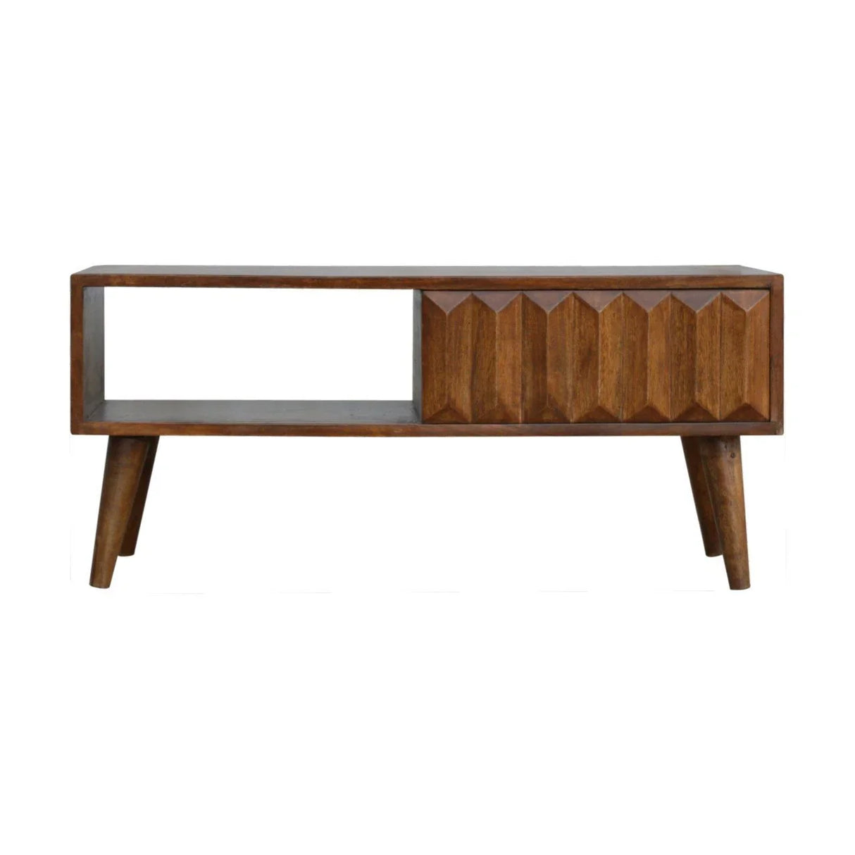 Prism Sliding Media Unit - Chestnut - Furniture Home Direct