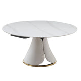 Fashion Modern Sintered Stone Dining Table With Retractable Function And Chairs - Furniture Home Direct