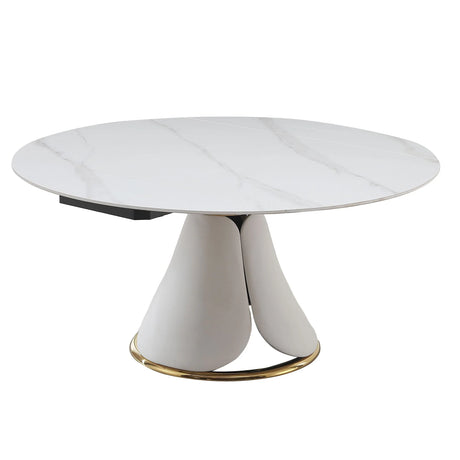 Fashion Modern Sintered Stone Dining Table With Retractable Function And Chairs - Furniture Home Direct