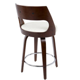 Cecina - Mid-Century Modern Fixed Height Counter Stool With Swivel And Round Footrest (Set of 2) - Furniture Home Direct