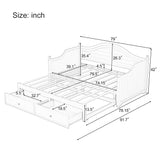 Daybed With 2 Storage Drawers, Sofa Bed With Handrail For Living Room Bedroom
