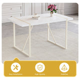 Dining Set with 7 Piece Table and Chairs Modern White - Furniture Home Direct
