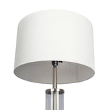Echo - Table Lamp With On / Off Switch Clear Body Base - Clear / Silver / White - Furniture Home Direct