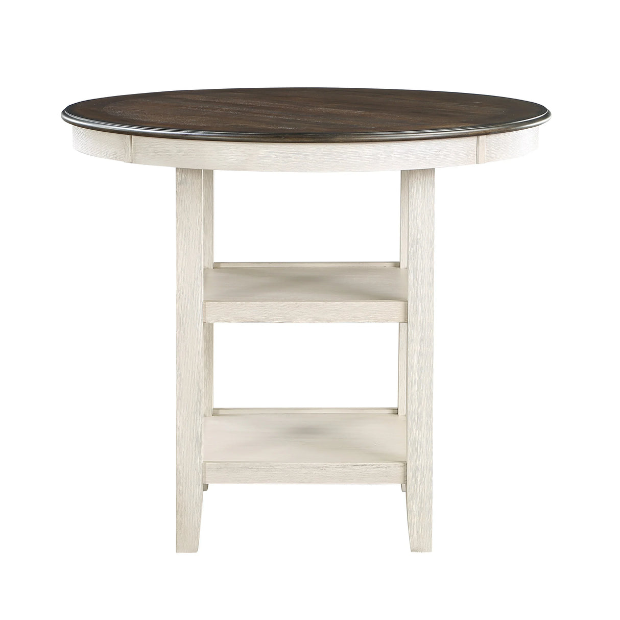 Counter Height Dining Set with Shelves Antique White - Furniture Home Direct