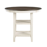 Counter Height Dining Set with Shelves Antique White - Furniture Home Direct