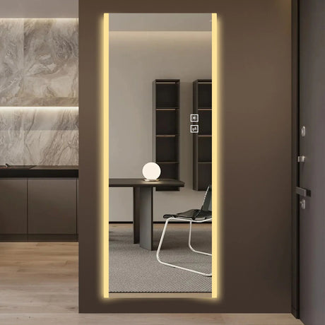 Frameless Full Length LED Mirror With 3 Color Changing Light And Explosion Proof Glass - Silver - Furniture Home Direct