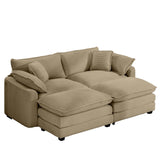Modern Oversized Modular Cushion Sofa With Ottoman, Low Back, Deep Seating Sofa Set - Furniture Home Direct