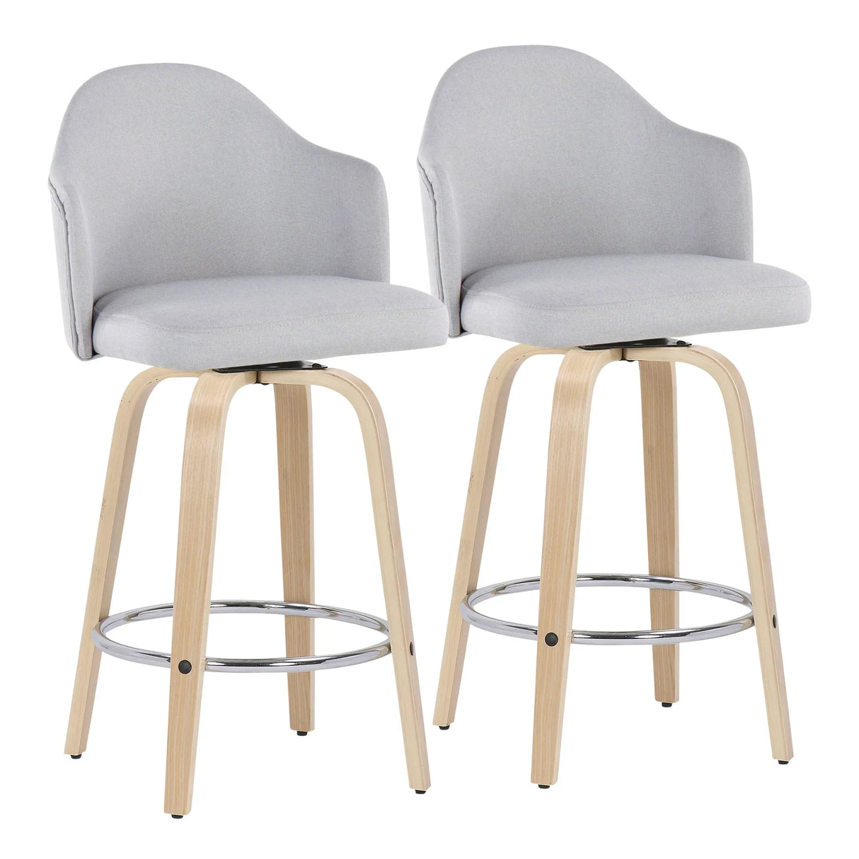 Ahoy - Mid Century Modern Fixed Height Counter Stool With Round Footrest (Set of 2) - Furniture Home Direct