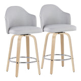Ahoy - Mid Century Modern Fixed Height Counter Stool With Round Footrest (Set of 2) - Furniture Home Direct