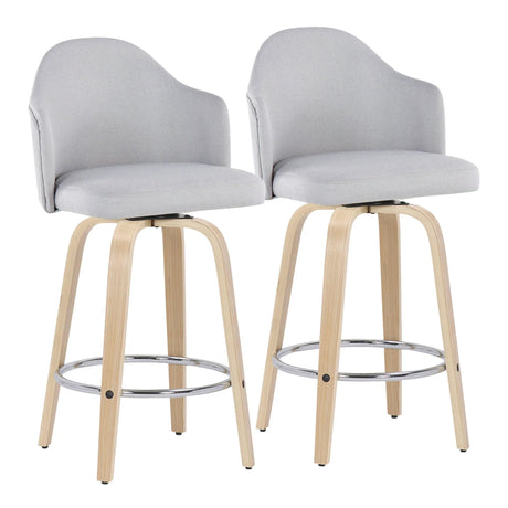 Ahoy - Mid Century Modern Fixed Height Counter Stool With Round Footrest (Set of 2) - Furniture Home Direct