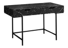 Computer Desk For Home Office, Storage Drawers, Marble Look Contemporary & Modern - Furniture Home Direct