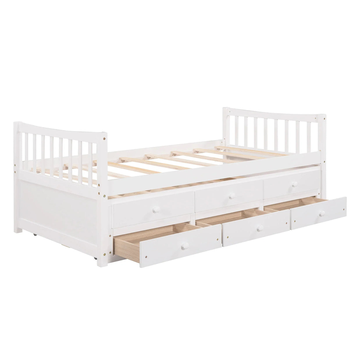Twin Size Daybed With Trundle And Drawers - Furniture Home Direct