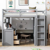 Loft Bed With Drawers, Desk, And Wardrobe - Furniture Home Direct
