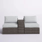2 Person Wicker Conversation Set With Cushions, Weather Resistant - Furniture Home Direct