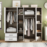 6 Door Wardrobe With Shelves And Drawers - Furniture Home Direct