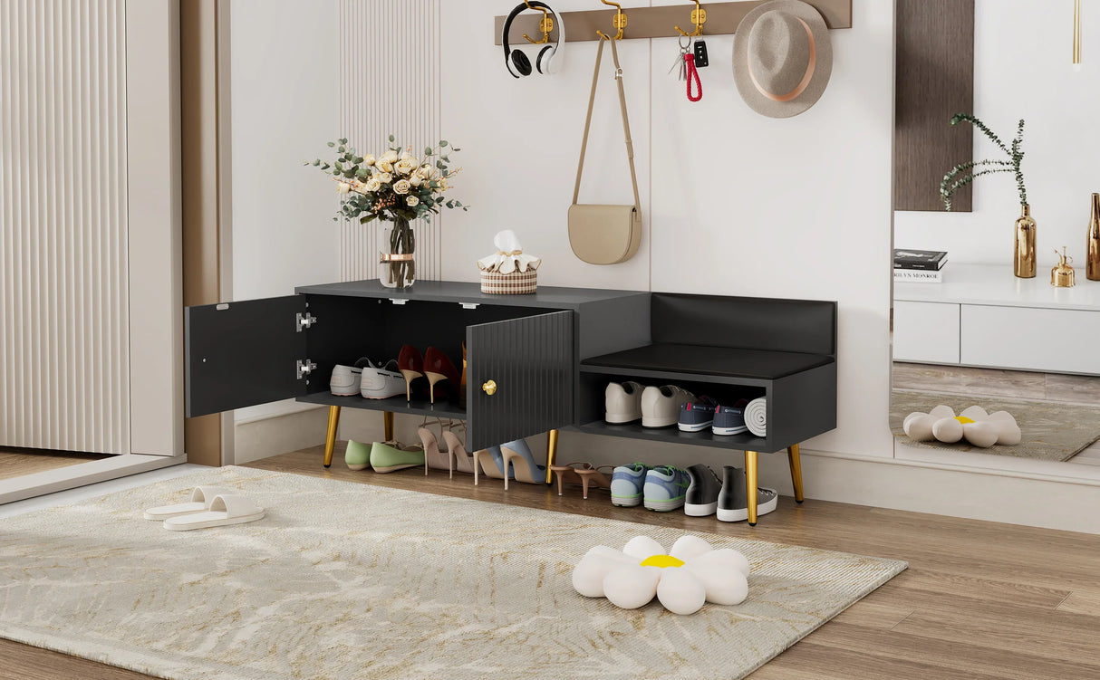 Modern Shoe Cabinet - Black - Furniture Home Direct