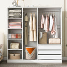 Doorless Storage Wardrobe For Dedroom With Shelves And 3 Drawers - Furniture Home Direct