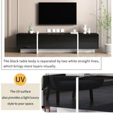 TV Stand High Gloss Console 74 Inch Length Modern Black - Furniture Home Direct