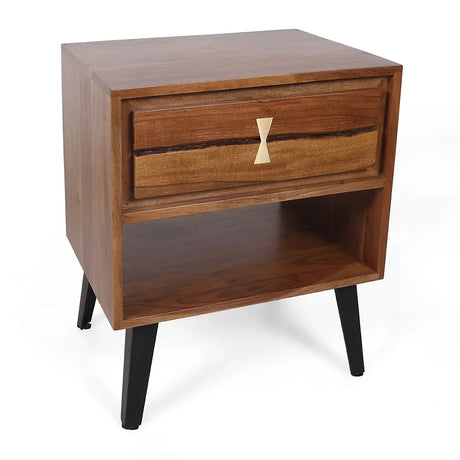 Asther - Bedside Table - Natural Wood / Brown - Furniture Home Direct