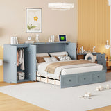 Murphy Bed With USB Port, Large Drawer, And Wardrobe / Desk Combo Versatile Cabinet Bed - Furniture Home Direct
