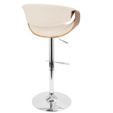 Curvo - Mid Century Modern Adjustable Barstool With Swivel With Straight T Footrest - Furniture Home Direct