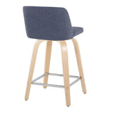 Toriano - Contemporary Fixed Height Counter Stool With Swivel With Square Footrest (Set of 2) - Furniture Home Direct