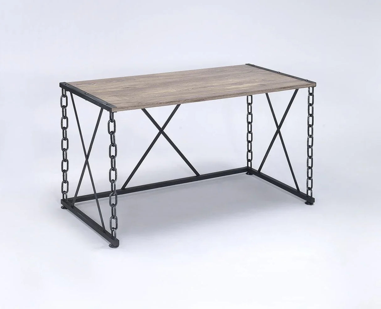 Jodie - Console Table - Rustic Oak / Antique Black - Furniture Home Direct
