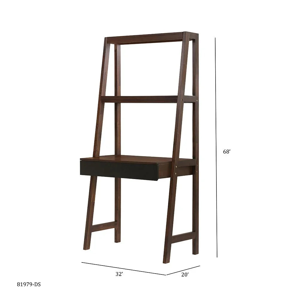 Ladder Desk, Ladder Style Display Shelf - Natural Wood / Brown - Furniture Home Direct