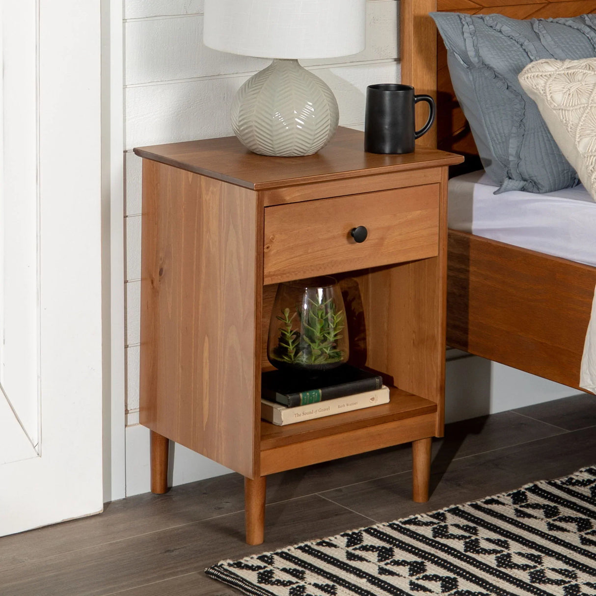 Classic 1 Drawer Nightstand With Cubby - Furniture Home Direct