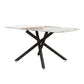Luxurious Marble Patterned Dining Table With Metal Fork Legs - Furniture Home Direct