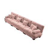 Chenille Sofa - Pink - Furniture Home Direct