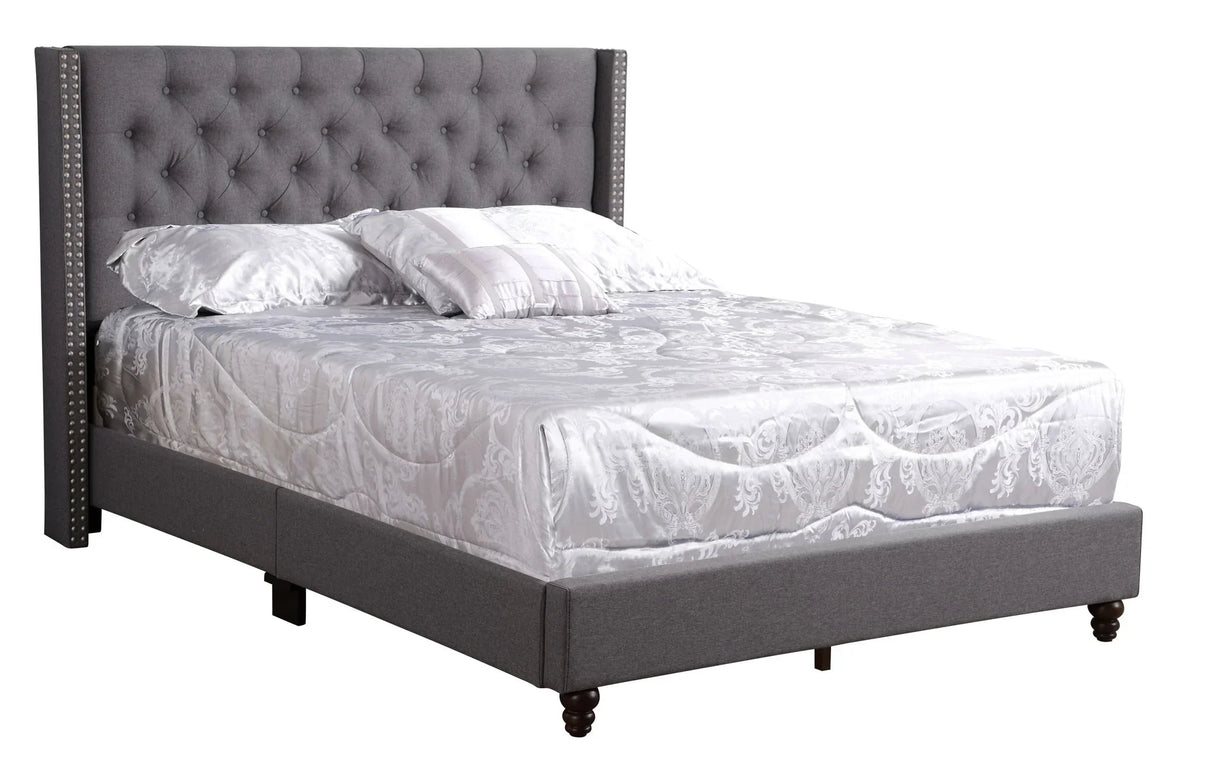 Nailhead Bed Transitional Vibrant - Furniture Home Direct