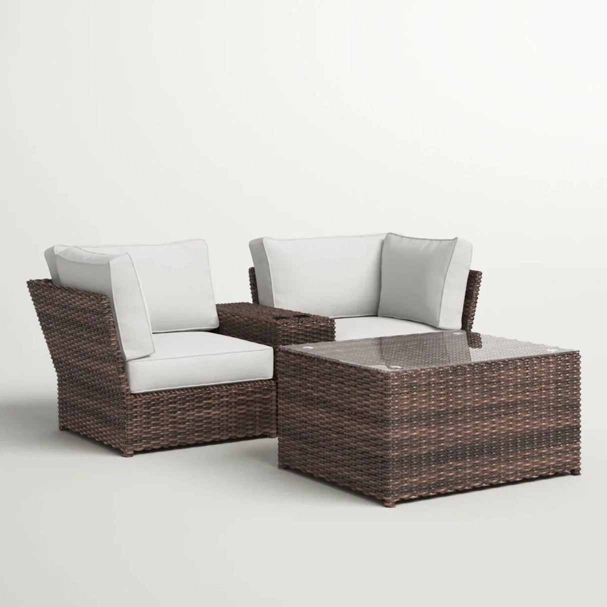 Comfortable Modern Patio Rattan Sectional Set With Cushions - Furniture Home Direct
