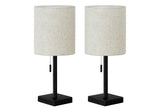 Lighting, Table Lamp, USB Port Included, Nickel, Contemporary (Set of 2) - Furniture Home Direct