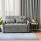3 In 1 Convertible Sleeper Sofa Bed, Modern Velvet Fabric Futon Sofa Couch Pullout Bed, Adjustable Backrest With Three USB Ports, Two Side Pockets, Two Cup Holders And Swivel Phone Holder - Furniture Home Direct