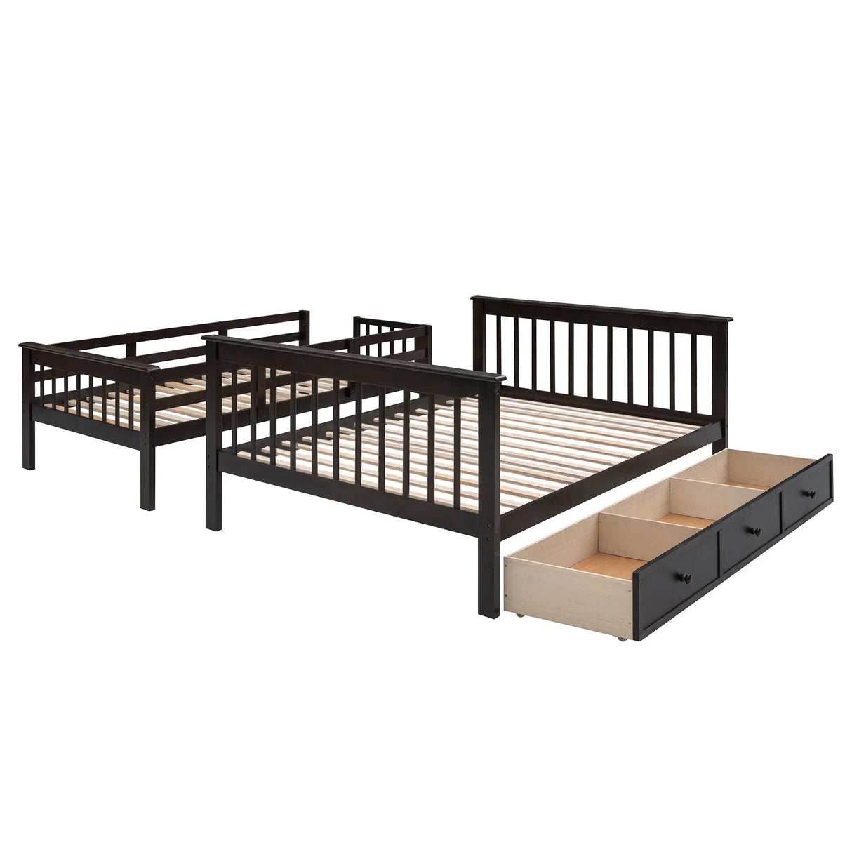 Stairway Bunk Bed With Storage And Guard Rail For Bedroom - Furniture Home Direct