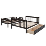 Stairway Bunk Bed With Storage And Guard Rail For Bedroom - Furniture Home Direct
