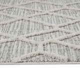 Area Rug Pebble Pattern Machine Made Polyester Gray Cream - Furniture Home Direct