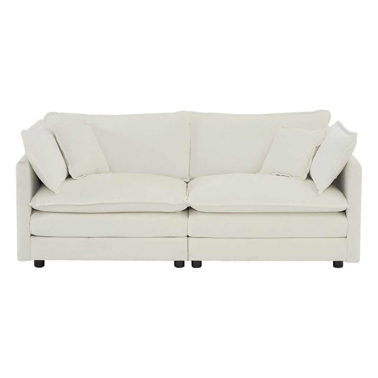 3 Piece Extra Deep Seat Living Room Set with Sofa, Love Seat and Chair - White - Furniture Home Direct